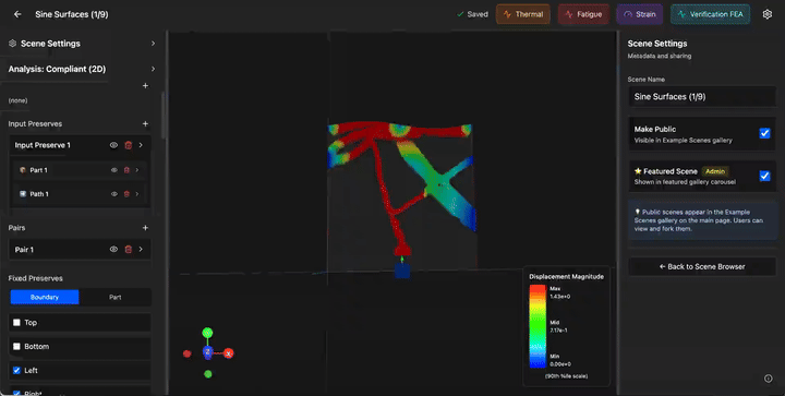 Animation demonstrating Programmable Deformation Surfaces